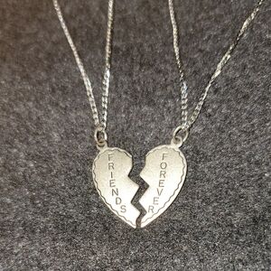 Stainless Steel Friends Forever Heart Necklaces
